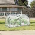 thumbnail image 4 of Aoodor 4 ft. x 2 ft. x 2 ft. Mini Greenhouse with 2 Zipper Doors, Water Resistant UV Protected for Flowers, vegetables and herbs - Transparent, 4 of 8