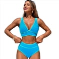 thumbnail image 2 of Traje de Baño Deportivo de Dos Piezas para Mujer, Bikini Azul , Talla L, 2 of 9