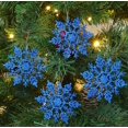 thumbnail image 2 of Christmas Concepts Juego de 12 Adornos Colgantes de Copos de Nieve Brillantes de 10 cm - Adornos navideños (Azul Real), 2 of 6