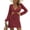 Burgundy, variant on Lu's Chic Women's Light Cover Up Dress Beach Beachwear See Through Summer Long Sleeve Sexy Travel Open Back Plunge Crochet Black Large