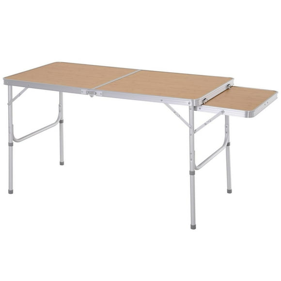 Outsunny Picnic Table with Slide Shelf