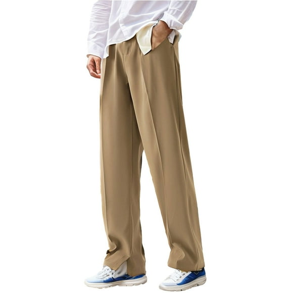 HBFAGFB Pantalon Homme Décontracté Masculin Simple Ample Pantalon de Complet Tendance Confortable Pantalon Sortie Kaki Taille m