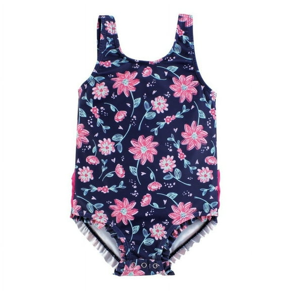Hudson Baby Girls Baby Swimsuit, Botanical, 3-6 Months