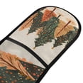 thumbnail image 4 of Yayeee Double Oven Mitt Kitchen Heat Resistant Baking 35" x7" Quilted Glove, Brown Christmas Trees, 4 of 6