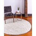 thumbnail image 4 of Unique Loom 3127810 6 x 6 ft. Solid Shag Round Rug, Ivory, 4 of 5