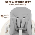 thumbnail image 2 of AILEEKISS Foldable High Chair for Baby, Toddler Eating Chair with Detachable Double Trays, Natural Grey, 2 of 11