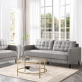 thumbnail image 2 of Muumblus 3-Seater Sofa, Modern Tufted Linen Upholstered Sofa Couch for Living Room, Gray, 2 of 10