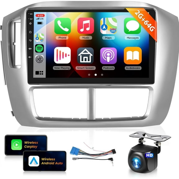 2G 64G for Honda Pilot 2006 2007 2008 Wireless AppIe CarPlay Car Stereo Android Auto, podofo 9inch Android Touch Screen Bluetooth Car Radio Audio Receivers with GPS Navigation HiFi WiFi Backup Camera