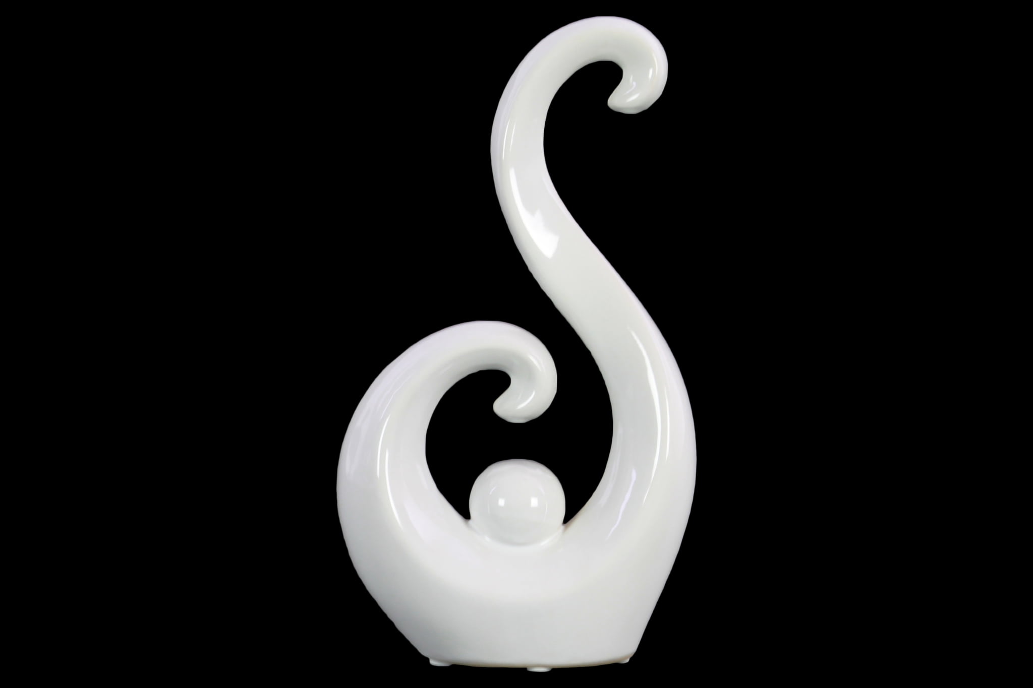 Urban Trends Collection: Ceramic Abstract Sculpture Gloss Finish White by Urban Trends Collection