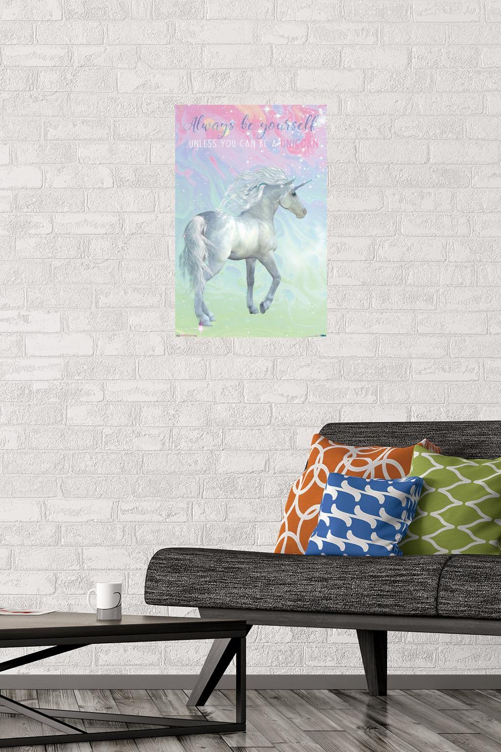 Unicorn On Pastels Wall Poster, 14.725" x 22.375"