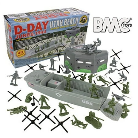 8th Army Ww2 - BMC WW2 D-Day Plastic Army Men - Utah Beach 40pc Soldier Figures Playset