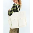 thumbnail image 2 of Women Multi Pockets Zipper Waterproof Lightweight Tote Bag Casual Large Shoulder Handbags Cute Canvas College Totes, 2 of 8