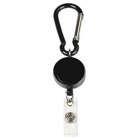 Retractor Lanyard - MYID 038943 ID Card Retractor,Reel,23 in. L,Black