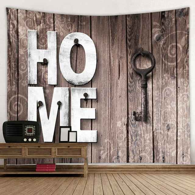 Decoración de arte de pared, tablero de madera creativo bohemio, tapiz impreso, colgante de pared Hippie, resistente y resistente