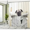 thumbnail image 5 of Ambesonne Pug Shower Curtain, Puppy Reading Newspaper, 69"Wx70"L, Cream Black White, 5 of 5