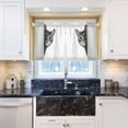 thumbnail image 5 of Yayeee Kitchen Curtains Tier Pair Light Filtering 27"x36" Rod Pocket Short Cafe Window Panel, Black Cute Cat, 5 of 7