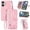 Pink, variant on for iPhone 17e / 16e 6.1 inch Case, Wallet for Women Men, Durable PU Leather Magnetic Flip Lanyard Strap Wristlet Zipper Card Holder Wallet Phone Case for Samsung Galaxy A35 5G