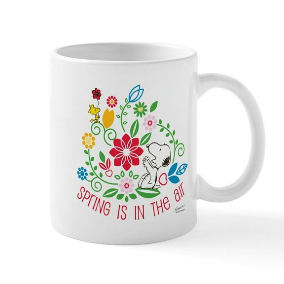 CafePress - Snoopy Spring Mug - 11 oz Ceramic Mug - Novelty Coffee Tea Cup