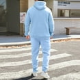 thumbnail image 5 of Mens Tracksuit Set Sweatsuits Hoodie And Sweatpants Jogging Suit Athletic Lounge Hooded Sweatshirts Light Blue M, 5 of 7