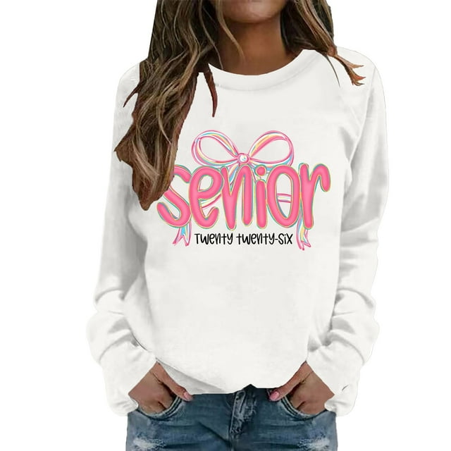 Zhanying Chandail en Molleton pour Femmes en Coton Col Rond Chandail Manches Raglan Hauts Amples Manches Longues Automne Pulls Vêtements Tendance 2025