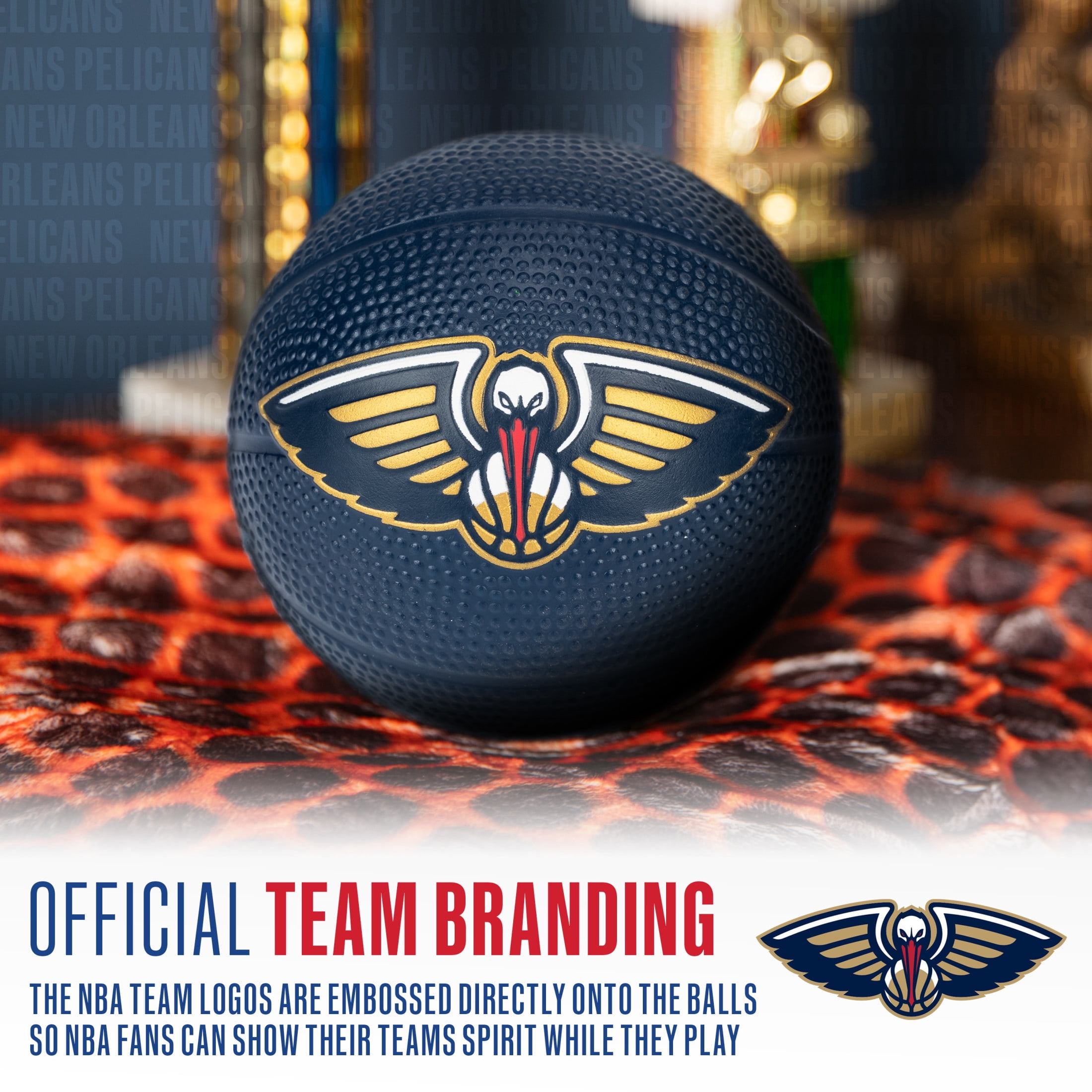 Franklin Sports NBA New Orleans Pelicans Mini Foam Basketball - Kids 5.5" Inch Toy Basketball for Over the Door + Mini Indoor Basketball Hoops - NBA Fan Shop Soft Foam Indoor Kids Basketballs