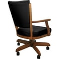 thumbnail image 2 of Leather Classic Caster Solid Wood Dining Chair - Black on Honey Frame, 2 of 3