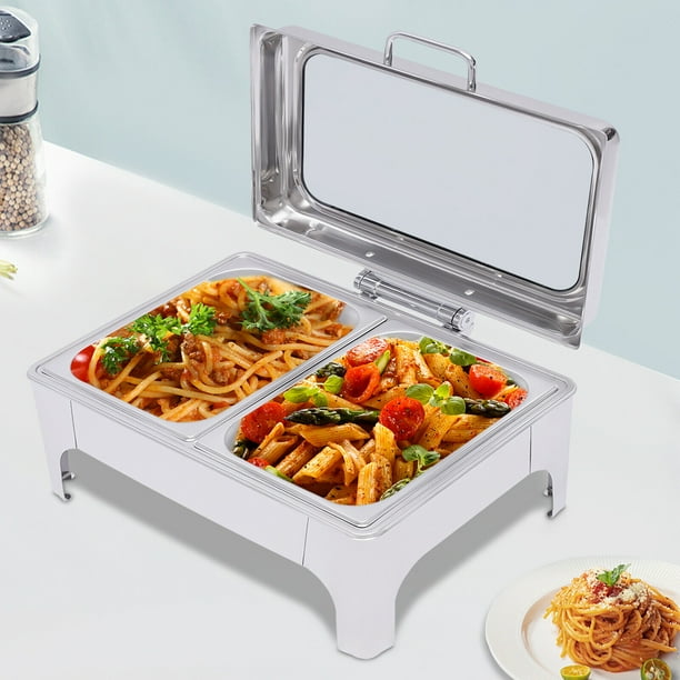 Miumaeov Chafing Dish Buffet Warmer Commercial 2Trays Catering Warmer