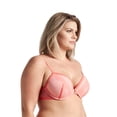 thumbnail image 3 of Curve Muse Women Plus Size Underwire Add 1 and a Half Cup Push Up Lace Mesh Bra-2PK-Coral,Navy-48DD, 3 of 6