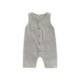 thumbnail image 1 of Gureui Kids Baby Girls Boys Jumpsuit, Round Neck Sleeveless Button Down One Piece Romper, 1 of 8
