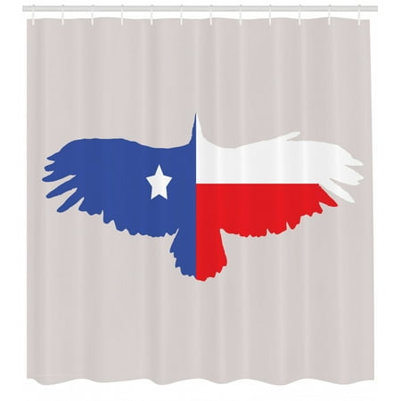 Texas Star Shower Curtain Bald Eagle Silhouette With Lone Star