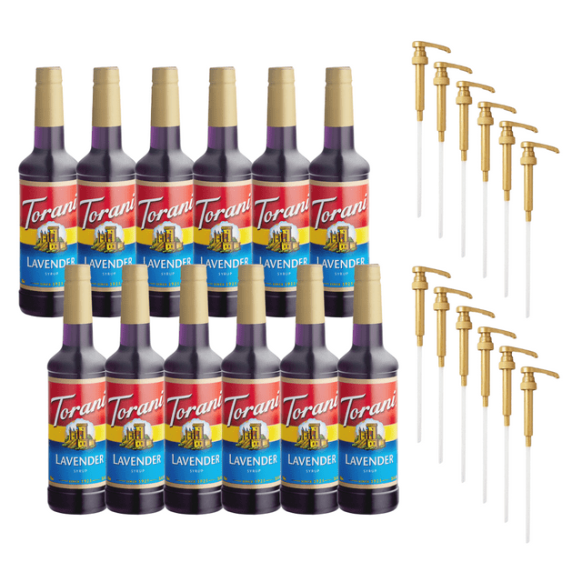 Torani Sirop Aromatisé à la Lavande en Plastique 750 ml Pompe Doseuse Bonus