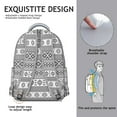 thumbnail image 5 of Boho Fashion Backpack - Large Tribal Print Daypack, Heavy Duty Oxford, 17 Inch Laptop Compartment, College Essentials Bag for Women & Men, 5 of 6