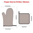 thumbnail image 4 of YFYANG Mitaines de Four et Supports de Pot Ensembles 4 Pcs, Antidérapant Résistant à la Chaleur Geometric Checkered Stripes Kitchen Tapis de Pot pour Cuisson et Pâtisserie, 4 of 8
