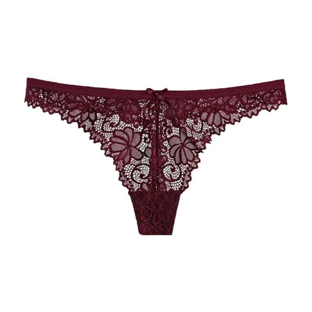 Riforla Panties for Women Women Sexy Floral Lace Mesh Panties Low Rise Hollow Out Transparent Plus Size Underwear Womens Briefs Underwear XL