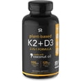 thumbnail image 1 of Vitamina D3 (5000iu) + K2 (100 mcg) Sports Research 98562760858 con Aceite de Coco Orgánico 120 Capsulas Blandas Negro Sports Research 98562760858, 1 of 2