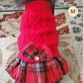 thumbnail image 7 of KYEESE Dog Sweater, Red Turtleneck Sweater Dress with Bowtie, Dog Sweater for Small Dogs, M, 7 of 7