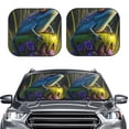 thumbnail image 2 of Balery Cute Blue Frog Parasol para parabrisas de coche de 2 piezas | Parasol plegable para parabrisas delantero de coche para la mayoría de sedanes-Medium, 2 of 5