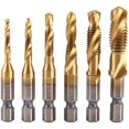 thumbnail image 1 of 6pcs M3-M10 Thread HSS Forets et Tarauds 1/4" Tige Hexagonale, 1 of 4