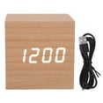 thumbnail image 3 of Wooden Digital Alarm Clock, LED Wood Clock Portable Multifunctional 3 Brightness  For Home Decoration, 3 of 8