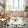 thumbnail image 3 of Design&I 8'x10' Washable Area Rug Sleek Flatweave Pet Friendly Extra Border Oversized Vintage Distressed Lattice Ornate Large for King Size Bedroom, Under Bed, 3 of 7