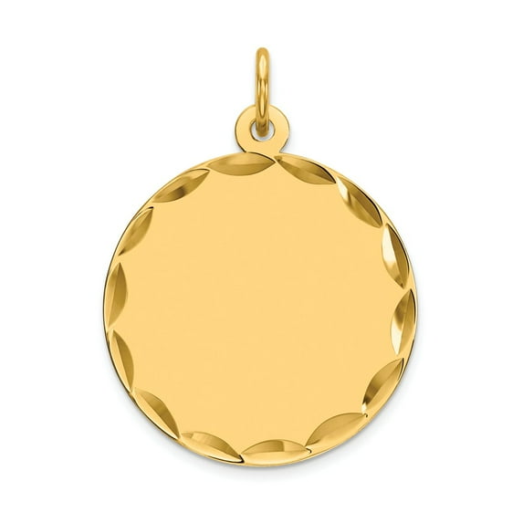 FB Jewels 14K Yellow Gold Etched .013 Gauge Engravable Round Disc Charm