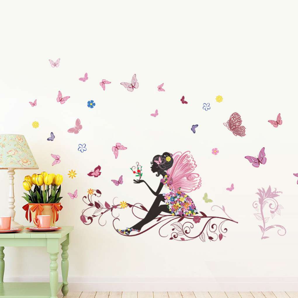 Butterflies Personalisation Name Wall Sticker Girls Bedroom Large Decal 4 Ft 