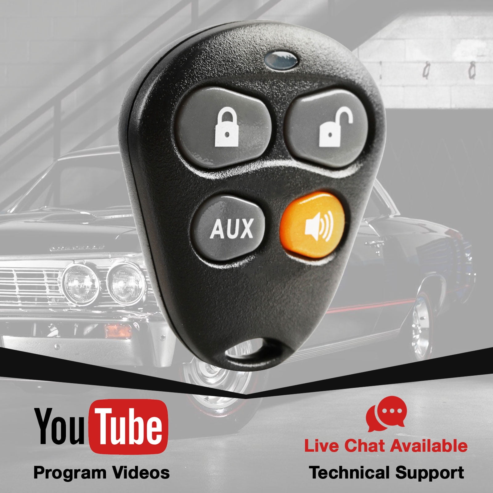 Key Fob Keyless Entry Remote fits Viper Python Automate Avital Hornet EZSDEI476V RPN 476V - 4 Button Orange