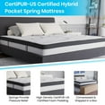 thumbnail image 3 of Flash Furniture Riverdale King Size Tufted Upholstered Platform Bed in Black Fabric with 10 Inch CertiPUR-US Certified Pocket Spring Mattress, 3 of 4