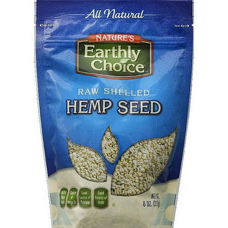 Nature's Earthly Choice Raw Shelled Hemp Seed, 8 oz, (Pack of 6)