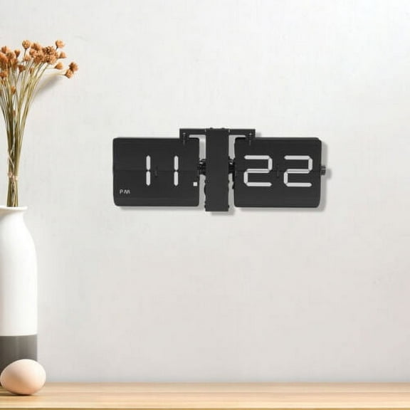 Wall Clock Tabletop Flip Clock Battery Operated Digital Display Screen
