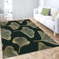 thumbnail image 4 of Living Room Area Rug 2x3 ft Gold Texture Leaves Washable Non-Slip Area Rug, 3D Print Low-Pile Carpet for Bedroom, Kids Room, Nursery, Home Decor Rugs, 4 of 7
