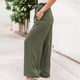 thumbnail image 4 of Gibobby pantalones anchos mujer Pantalones de pierna ancha para mujer Pantalones palazzo de talle con cinturón Pantalones de playa casuales de verano fluidos y holgados con bolsillos (Verdinegro, XL), 4 of 5