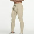 thumbnail image 2 of safuny Men's Solid Color Lounge Pants Casual Sports Sweatpants Drawstring Trousers Loose Big&Tall Joggers Cotton Pants Fashion Activewear Track Pants Yellow XL, 2 of 9