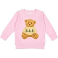 thumbnail image 2 of Inktastic Vintage Teddy Bear in Sweater with Christmas Trees Toddler Sweatshirt, 2 of 4